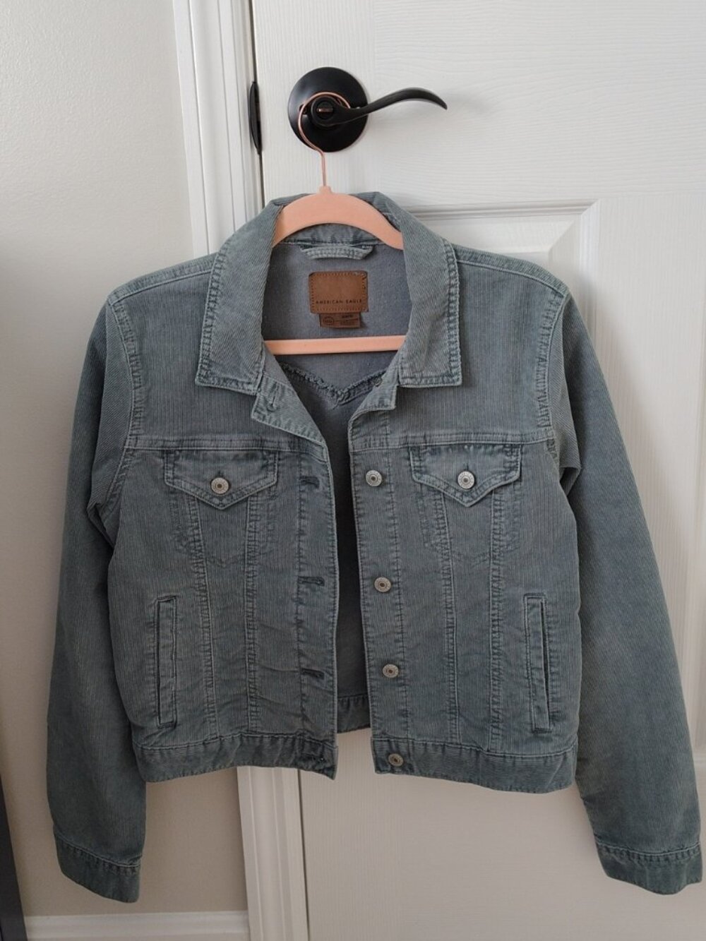 AEO Blue Corduroy Jean Jacket, Size M